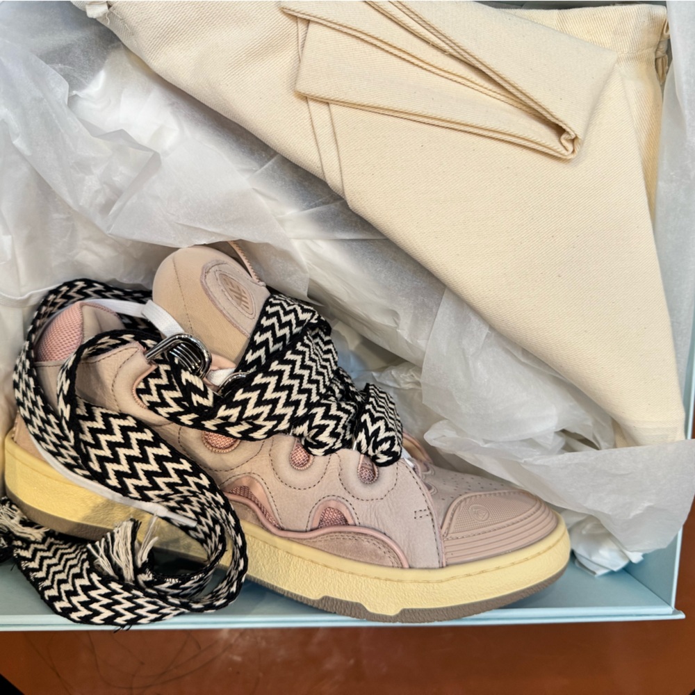 Lanvin Pink and Cream Sneakers